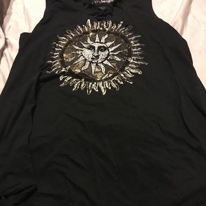 Black top with sun and laces up front